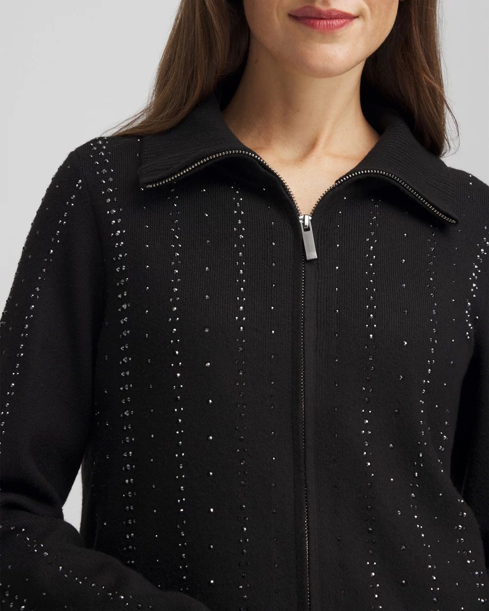 Zenergy® Luxe Diamante Zip Cardigan | Chico's